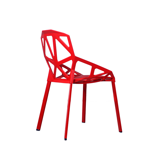 几何镂空餐椅 简约现代洽谈椅 餐厅塑料椅